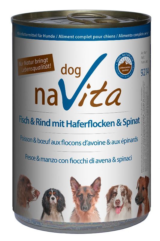 Fisch & Rind mit Haferflocken & Spinat 400g